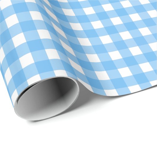Sky Blue Gingham Geschenkpapier (Rolleneckpunkt)