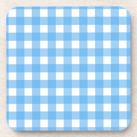 Sky Blue Gingham Getränkeuntersetzer (Vorderseite)