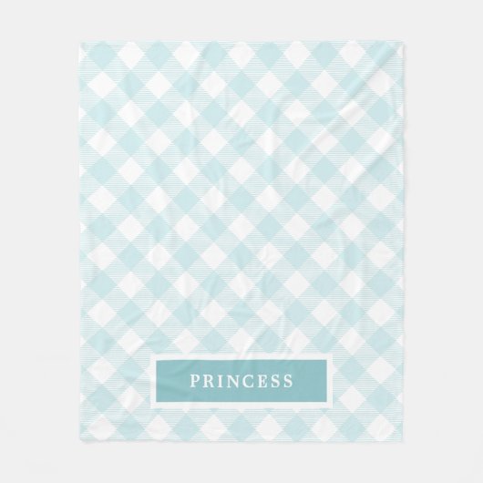Sky Blue Gingham Kariert Dog Fleecedecke (Vorderseite)