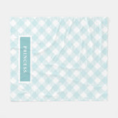 Sky Blue Gingham Kariert Dog Fleecedecke (Vorderseite (Horizontal))