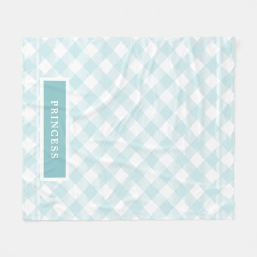 Sky Blue Gingham Kariert Dog Fleecedecke (Vorderseite (Horizontal))