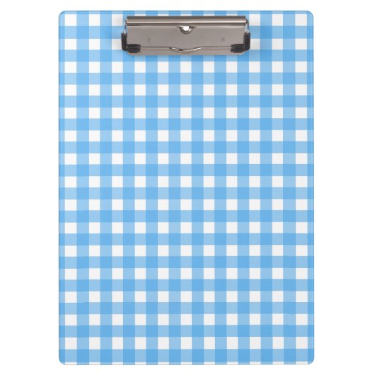 Sky Blue Gingham Klemmbrett (Vorderseite)