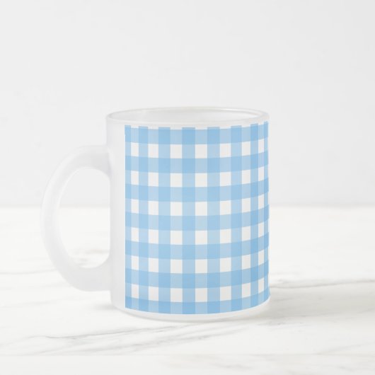Sky Blue Gingham Mattglastasse (Links)