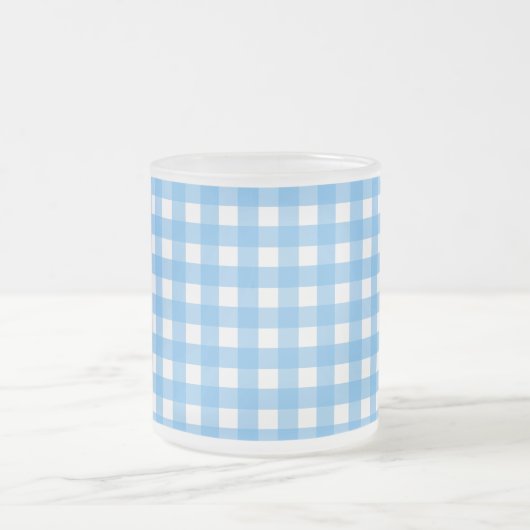 Sky Blue Gingham Mattglastasse (Mittel)