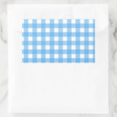 Sky Blue Gingham Rechteckiger Aufkleber (Tasche)