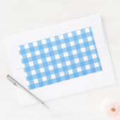 Sky Blue Gingham Rechteckiger Aufkleber (Umschlag)