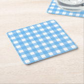 Sky Blue Gingham Rechteckiger Pappuntersetzer (angewinkelt)