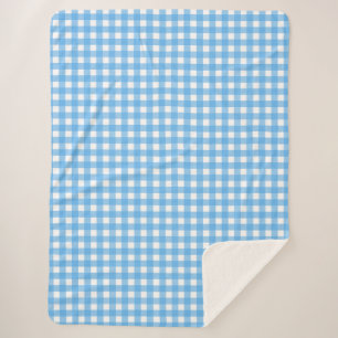 Sky Blue Gingham Sherpadecke