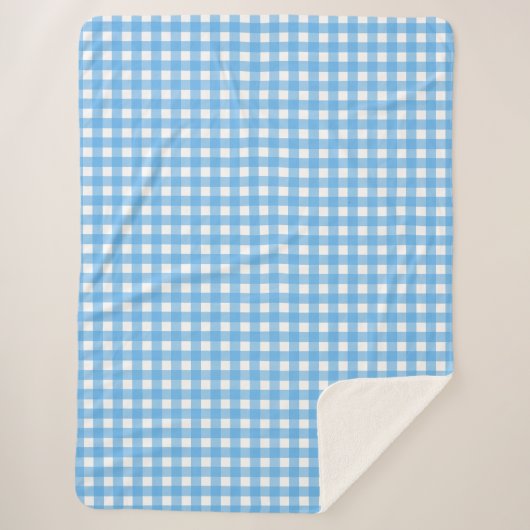 Sky Blue Gingham Sherpadecke (Vorderseite)