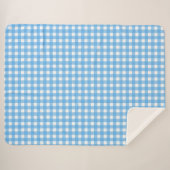 Sky Blue Gingham Sherpadecke (Vorderseite (Horizontal))