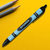 Sky Blue Glitzer Crayon Individuelle Name Push Pen Kugelschreiber