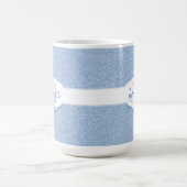 Sky Blue Glitzer Monogram Kaffeetasse (Mittel)