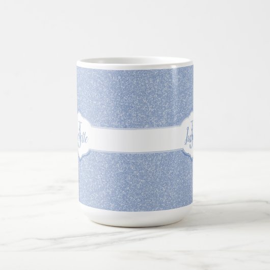 Sky Blue Glitzer Monogram Kaffeetasse (Mittel)