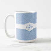 Sky Blue Glitzer Monogram Kaffeetasse (Links)
