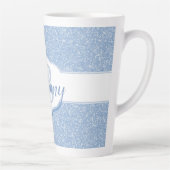 Sky Blue Glitzer Monogram Milchtasse (Rechts)
