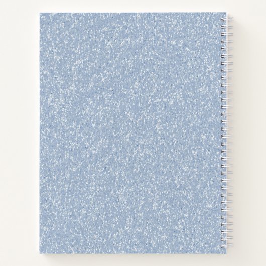 Sky Blue Glitzer Monogram Notizblock (Rückseite)