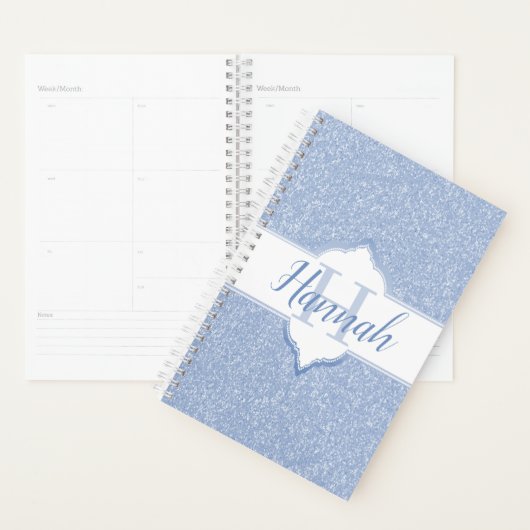 Sky Blue Glitzer Monogram Planer (Anzeige)