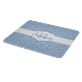 Sky Blue Glitzer Monogram Schneidebrett (Ecke)