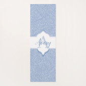Sky Blue Glitzer Monogram Yogamatte (Rückseite)