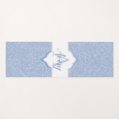 Sky Blue Glitzer Monogram Yogamatte (Vorderseite (Horizontal))