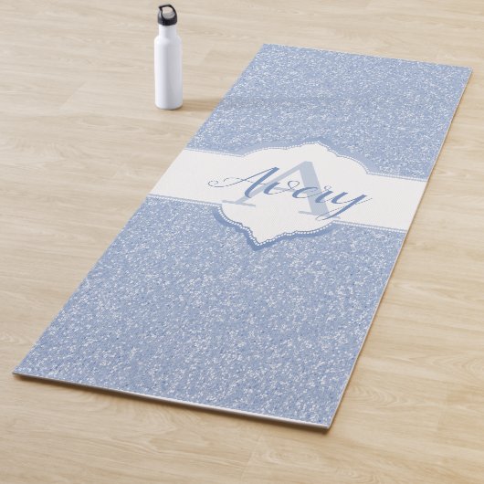 Sky Blue Glitzer Monogram Yogamatte (Beispiel)