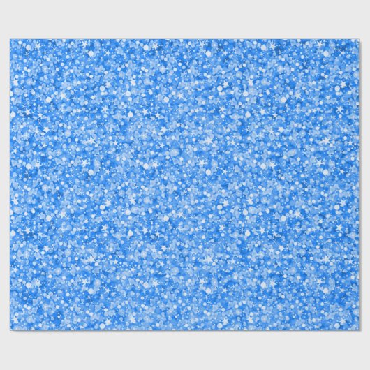 Sky Blue Glitzer Print Pattern Geschenkpapier (Flach)