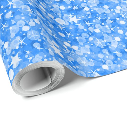Sky Blue Glitzer Print Pattern Geschenkpapier (Rolleneckpunkt)
