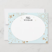 Sky Blue Glitzer Stars und Fireworks Note Card Mitteilungskarte (Vorderseite)