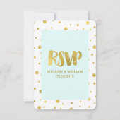 Sky Blue Gold Confetti UAWG Wedding Card Einladung (Rückseite)
