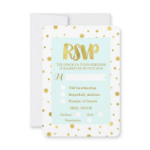 Sky Blue Gold Confetti UAWG Wedding Card