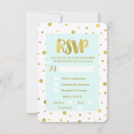 Sky Blue Gold Confetti UAWG Wedding Card Einladung