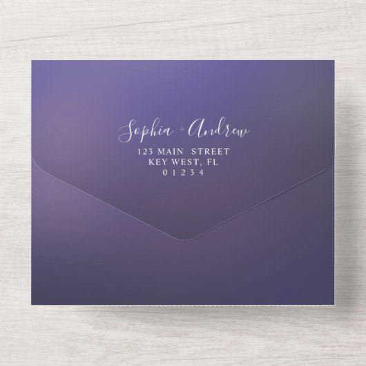 Sky Blue & Gold - Einladung für eine Hochzeit (Rückseite)