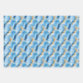 Sky Blue & Gold Marble Geschenkpapier Set (Vorderseite 2)