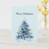 Sky Blue Gold Weihnachtsbaum Karte (Gelbe Blume)