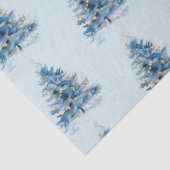 Sky Blue Gold Weihnachtsbaumen Seidenpapier (Detail)