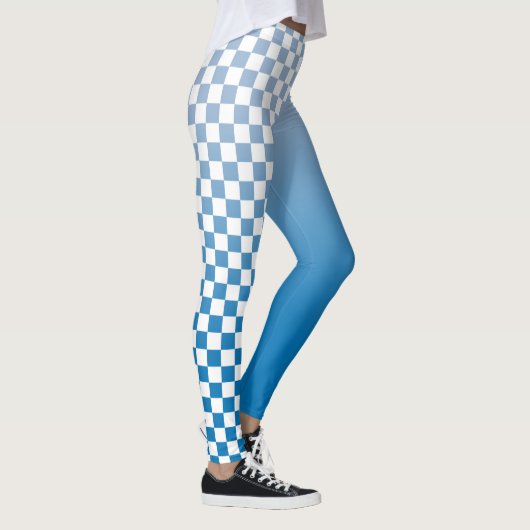 Sky Blue Gradient and Checkered Pattern Leggings (Rechts)