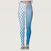 Sky Blue Gradient and Checkered Pattern Leggings (Vorderseite)