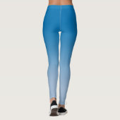 Sky Blue Gradient mit elegantem Monogramm Leggings (Rückseite)