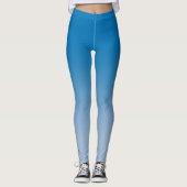 Sky Blue Gradient mit elegantem Monogramm Leggings (Vorderseite)