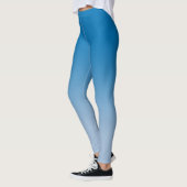 Sky Blue Gradient mit elegantem Monogramm Leggings (Links)