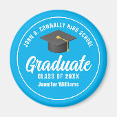 Sky Blue Graduate Custom Abschluss Magnet (Vorne)