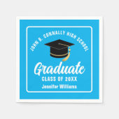 Sky Blue Graduate Custom Graduate Party Serviette (Vorderseite)