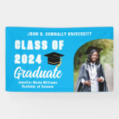 Sky Blue Graduate Party Graduate Foto Banner (Horizontal)
