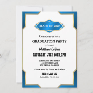 Sky Blue Graduation Invitation Einladung
