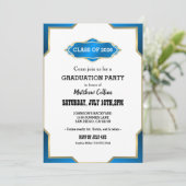 Sky Blue Graduation Invitation Einladung (Stehend Vorderseite)