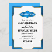 Sky Blue Graduation Invitation Einladung (Vorne/Hinten)