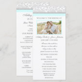 Sky Blue Gray Damask Foto Hochzeitsprogramm Programm (Vorne/Hinten)