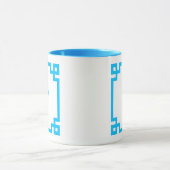 Sky Blue Greece Key Border Monogram Tasse (Zentrum)
