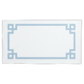 Sky Blue Greek Key Border King Size Kissenbezug (Vorderseite-Links)