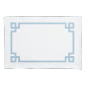 Sky Blue Greek Key Border Standard Kissenbezug (Vorderseite-Links)